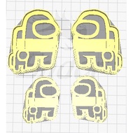 1set Cookie Cutter Slicer Cake Mold Among Us Mini crew mate 7cm & 5cm - 3d printing