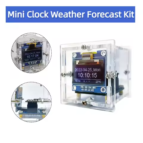 DC5V ESP8266 DIY electronic kit mini clock kit WIFI networked weather forecast OLED display and casi