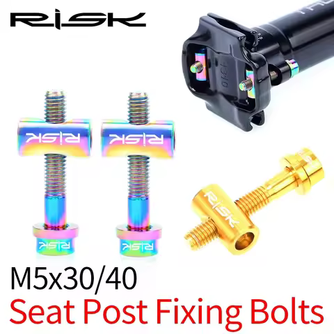 RISK 2pcs M5x30/40 mm Seat Post Bolt Titanium Alloy Thomson Seatpost Bolt Bicycle suspension Seatpos