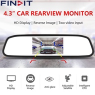 FINDIT MALL 4.3 inch Mirror Recorder HD 1080P Dash Cam 4K LCD Display Video Recorder Night Vision Wide Angle Car Mirror Video Recorder