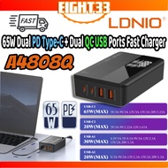 [Ready Stock] LDNIO A4808Q 65W Dual PD Type-C + Dual QC USB Ports Super Fast Desktop Charger with 150CM Power Cord (UK Plug) for Smartphone / Tablet / Laptop / Samsung / Xiaomi / Huawei / Oppo / Vivo / Realme / OnePlus