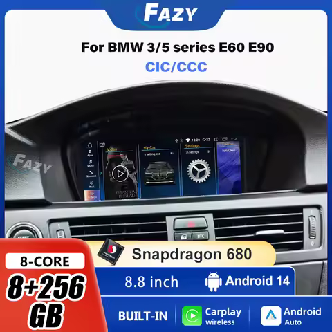 Android 14 Wireless Carplay Screen For BMW E60 E61 E62 E63 E90 E91 E92 2005-2012 Car Radio Multimedi
