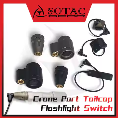 SOTAC GEAR Tactical Accsesories Crane Port Tailcap Cover for M300 M600 Flashlight PLH V2 Outdoor Wea