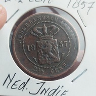 Koin Benggol 2 1/2 Cent 1857 Detail Bagus Penjajahan Belanda