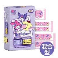 韓國 KUROMI Hello Kitty Cinnamoroll 卡通 膠布 (16塊)(混合型-6849)(不同大小形狀)(平行進口貨品)此日期或之前使用：2029.3.1 創口貼 , OK 蹦