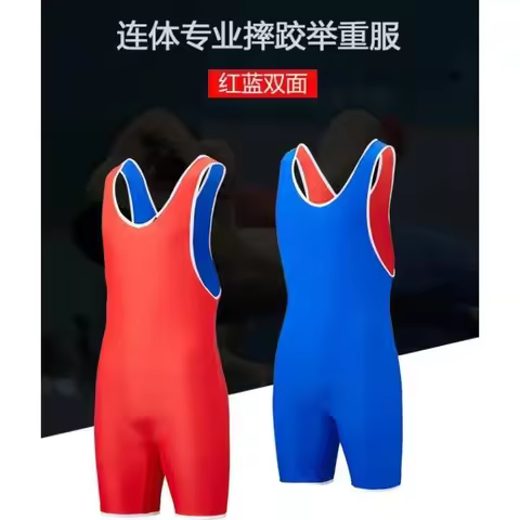 Wrestling Suit Double-Sided Unisex Training Competition Tight Clothes Weightlifting Suit Martial Art
