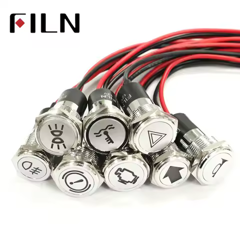 filn FL1M-16FW-C 16mm 12v led dash led indicator car applicance symbol Signal Indicator Pilot Dash L