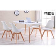 (READY STOCK)Eames Dining Table and eames chair PU seat/120X60CM/Meja Makan/Study Table/Dining Set