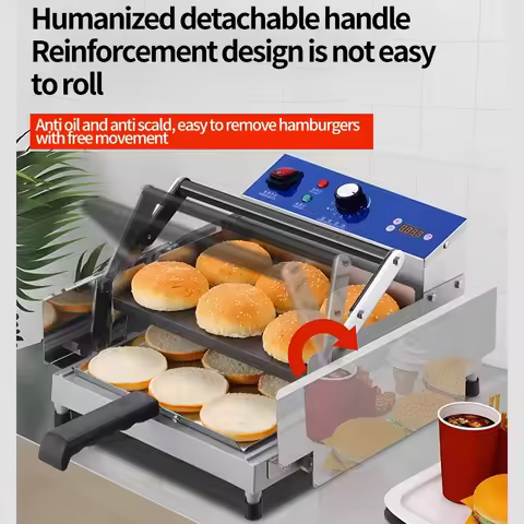 Heat Control Burger Bun Warmer Burger Making Machine Industrial Burger Toaster Machine