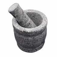 Natural Bluestone Garlic Press Stone Mortar Household Gallipot Grinder Stone Mortar Sub Garlic Mortar Garlic Press/Mortar and pestle stone pounder / Lesung Batu / Granite Stone pou