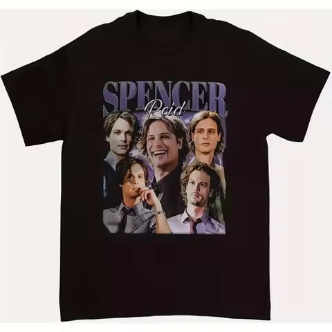 Spencer Reid Vintage Graphic T-Shirt 90s TV Show Design Unisex Casual Style 100% Cotton 220g Weight 