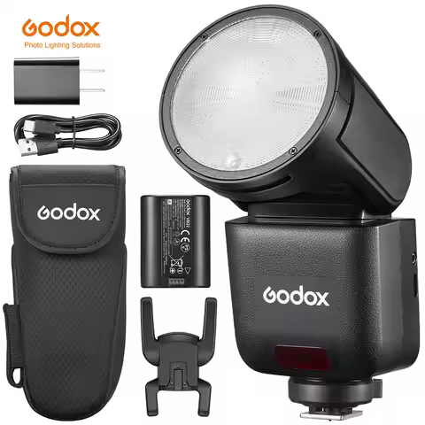 NEW GODOX V1 mid Speedlite Li-ion Round Head Camera Flash TTL Wireless Speedlight For Canon Sony Nik