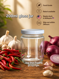 [70pcs] 200ml Round Glass Jar /food containers/Bekas sambal /balang kaca sambal .