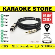 XLR Female to 3.5mm specification Mic Audio Cord Cable 0.5 Meter / 1 Meter / 3 Meter/ 4Meter/ 5 Mete