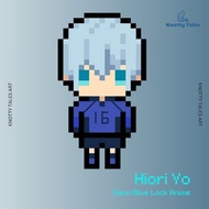 GANTUNGAN Hiori Yo Keychain Blue Lock Keychain Anime Pixel Handmade Merchandise