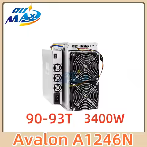 Canaan AvalonMiner 1246N 90-93T Bitcoin Miner 93TH/s SHA-256 ASIC with 36J/TH Efficiency & AI Securi