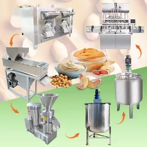 Fully Automatic Complete Cashew Nut Hummus Paste Peanut Butter Make Machine Production Line To with 