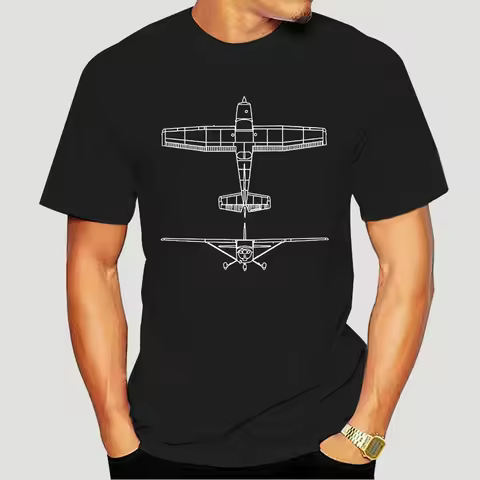 Summer Short Sleeves Fashion T Shirt Cessna 172 Airplane Pilot T-shirt Front And Back 2460X