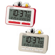 (日本代購)Snoopy Rhythm 座枱電子鬧鐘+溫度+濕度計+日曆 史露比 alarm clock
