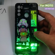 Anime Cute Girl Flash Back Cover For Motorola Moto G54 G64 G34 G84 G86 Power G06 5G LED Case Bumper