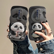 Simple Black Phone Case OPPO Reno2F Reno2Z Cute Cartoon Panda Casing OPPO Reno2 Reno Silicone Phone Case