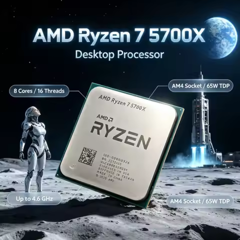 AMD R7 5700X Desktop CPU Zen 3 8C 16T 65W for Coding Rendering and Multitasking