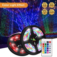 16-Color USB Remote Control LED Strip Lights 16.4ft, RGB Color Changing LED Lights / Waterproof Neon Decorative LED Night Light / Sticked-Anywhere LED Wall Lights For  Cabinet, Closet, Stairs, Wardrobe, Hallway, Cupboard, Drawer，Kitchen, Decoration