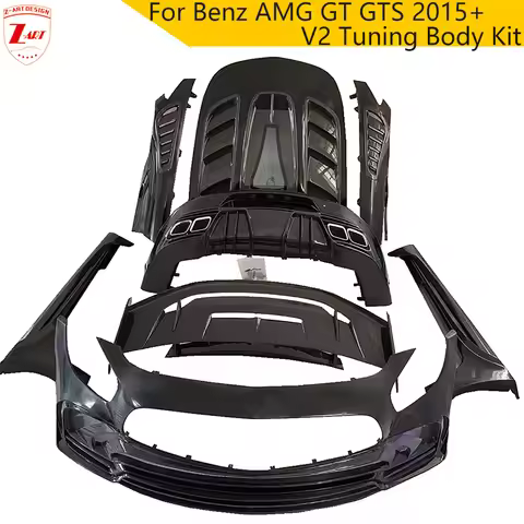 Z-ART AMG GT V2 Tuning Body Kit For Mercedes Benz AMG GTS Carbon Fiber Wind Spoiler Kit For Benz AMG