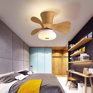 Ceiling Fan Lamp With Remote Control White/Black/Yellow/Wood Color/Blue Ceiling Fan With Lamp Bedroom Dining Fan