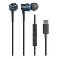 Audio-Technica ATH-CKD3C BL Earphones with microphone USB Type-C Wired 1.2m Canal type Telework Remote work WEB conference ZOOM PC/Windows/Mac/Android Blue