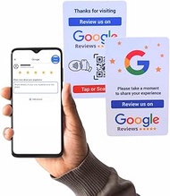 NFC Tag Google Review Card - Boost Customer Feedback with Tap & Scan QR - No App, No Subscription - 