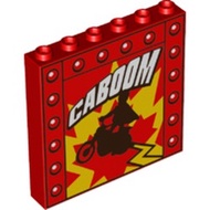 LEGO PARTS 59349pb157Panel 1 x 6 x 5 with 'CABOOM' and Daredevil on Motorcycle Pattern