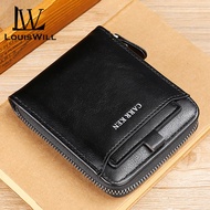 LouisWill Men’s Wallet Three Fold Wallet Fashion Wallet Short Wallet Super Soft PU Wallet Foldable W