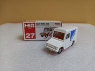 Tomica 27日本製美國掛咭輸出版車ISUZU HIPAC EXPRESS VAN(MADE IN JAPAN)門膠位置沒有變黃