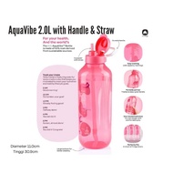 Tupperware AquaVibe (1) 2L with Handle & Straw - Pink October 2024 - 1pc