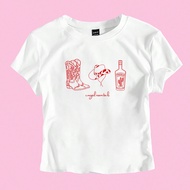 Women Cropped Cowgirl Tequila Y2K Style Short T-Shirt Graphic Tees Women Tops