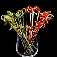 100pcs/set 12cm Disposable Bamboo Forks Twisted Party Buffet Fruit Sticks Desserts Food Cocktail Sandwich Picks Wedding Supplies