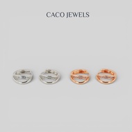CACO Huggie Earrings 18K Rose Gold Plated on 925 Sterling Silver "Provence" (1 Pair)