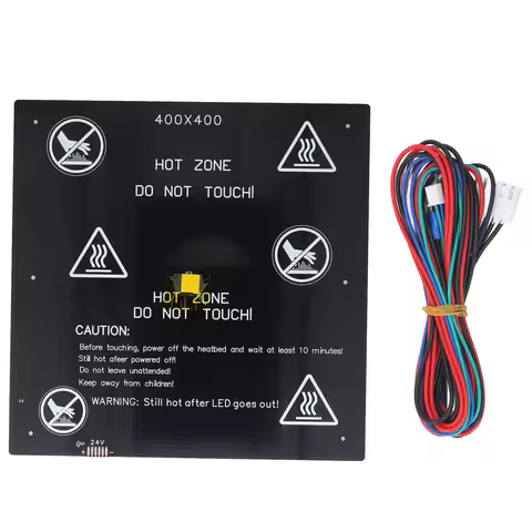 3D Printer Heated Bed Kit 24V 280W 2Ω Aluminum Alloy 3D Printer Heat Bed Kit 400x400mm 400x400mm 3D 