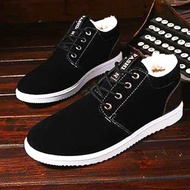Lilyshoes New Winter Mens Velvet Sport Shoes Retro Cold-Proof Lace-up Warm Board Shoes Trendy Fleece