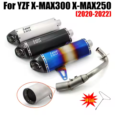 For X-MAX300 XMAX300 XMAX 250 XMAX250 2020-2022 Slip-On 51mm Motorcycle Exhaust System Front Link Pi