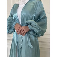 Outer shimmer dress {LIHAT DESK} 4in 1 look / dress lebaran - outer shimmer / abaya turki / outfit l
