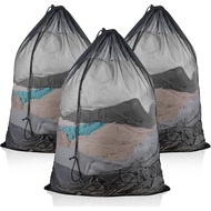 3 Pack Large Mesh Laundry Bag, 24 x 36 Inch Mesh Wash Bag with Drawstring Closure, Delicates Bag for