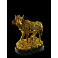 Golden Color Cow And Calf Komatha Statue
