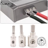 BSUNSTORE Car Speaker Wire Terminal, 0GA 4GA 8GA Gold Silver Car Audio Connector, Pure Copper Power 