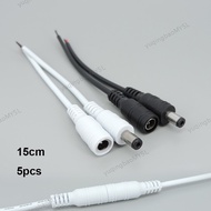 5pcs 5.5x2.1mm Plug white black DC male or Female extend power supply Cable Wire 22awg Connector For
