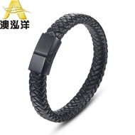 Jewelry Stainless Steel Bracelet Fashion Men Wholesale Korean Style HL077 Korean Version Leather Rop
