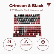 Vortexseries Crimson Black PBT Double Shot CSA Profile Keycaps