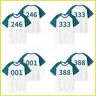 squ3 Squid Game Season 2 number 001 246 333 388 summer T-shirt Anime Short Sleeve Top