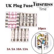 YUSENSS 10Pcs Ceramic Fuse Mains Plug 3-13A  British Plug